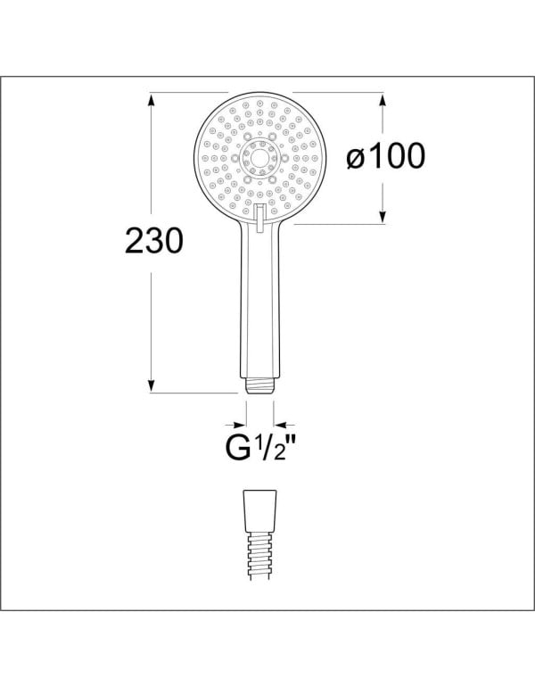 Ducha Manual de Mão para Chuveiro e Box com 3 Funcoes de Jato Seletor e Bicos Anti-calcario Linha Roca Stella Acabamento Matte Black Preto Fosco A5B1B03NB0