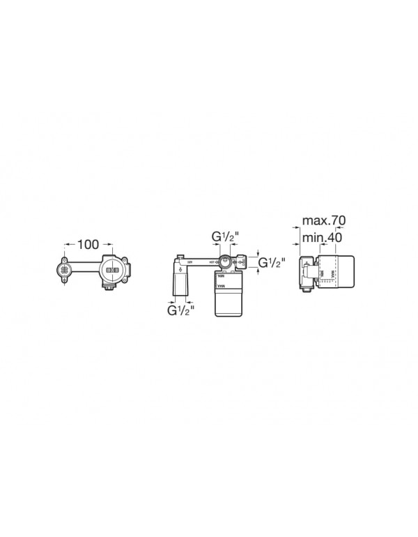 Base De Embutir Monocomando Para Lavatório De Parede Roca Ona Rose Gold A5E3501RG0