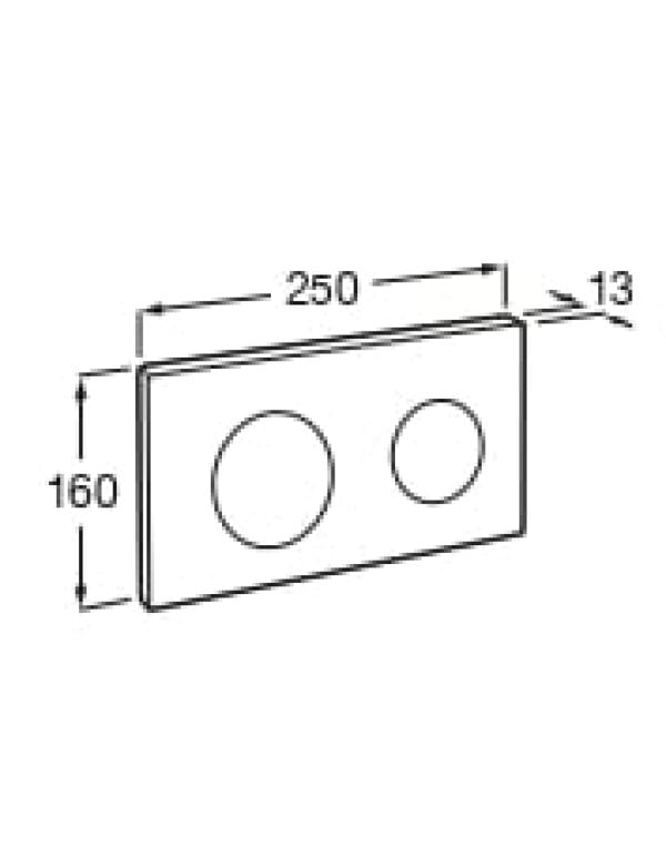 Placa de Acionamento Flush Plate Duplo Comando 3/6 Litros Linha PL10 One Acabamento Cromado Prata Roca A890189001