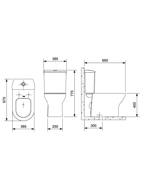 Bacia Sanitária com Saída Vertical e Sistema Sifônico Linha Nexo Acabamento Cerâmico Matte Black Preto Fosco Roca B342437088