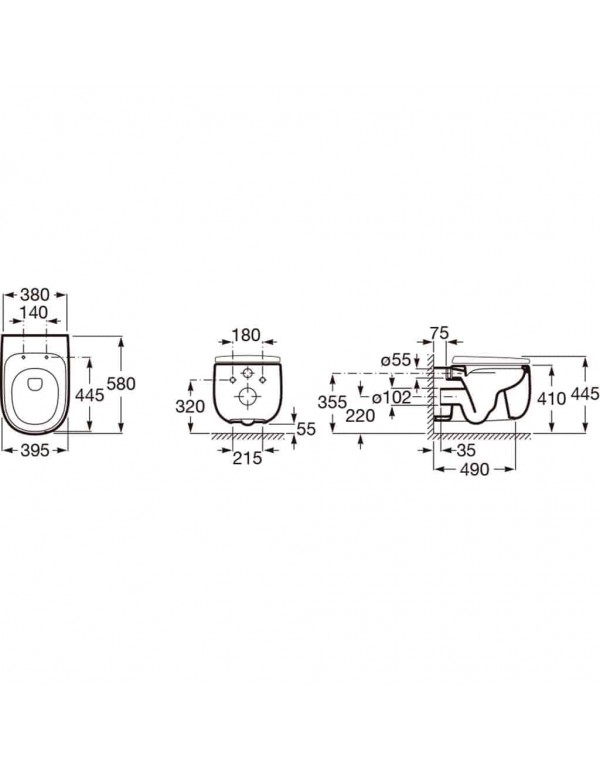 Bacia Suspensa Rimless Roca Beyond Biege B3460B7650