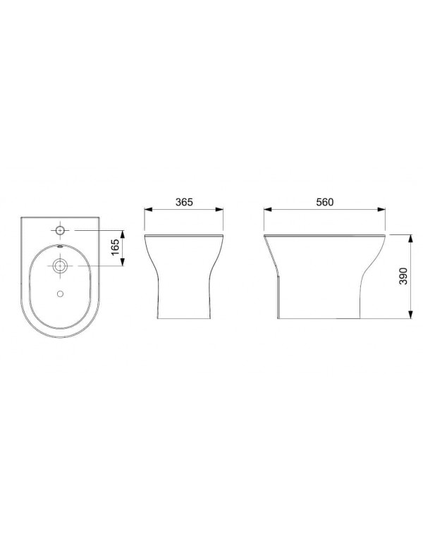 Bidê Com 1 Furo Para Monocomando Com Ladrão Roca Nexo Branco B357434002