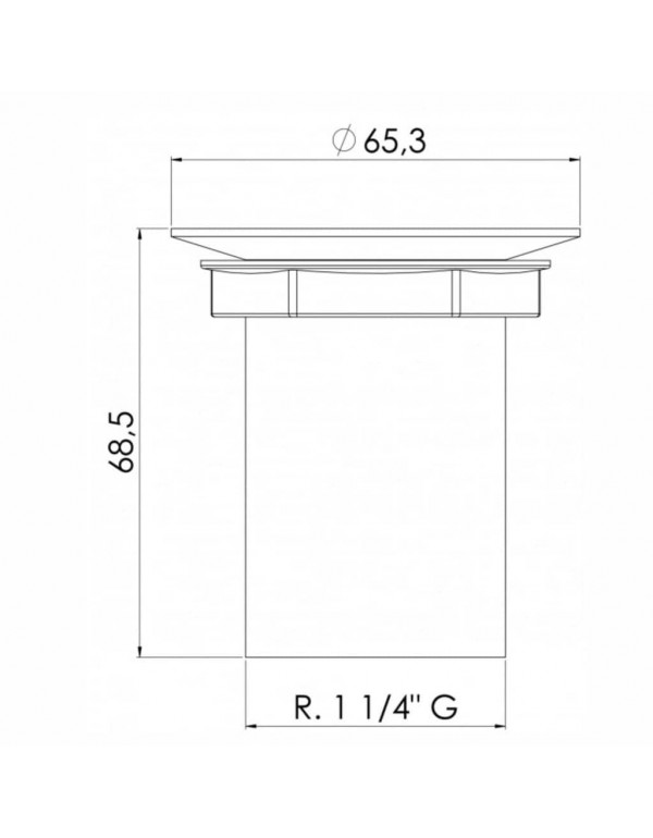 Válvula De Escoamento Para Tanque 1.1/4" Sem Ladrão Com Tampa Plástica Roca Cromado B5002R2CR3