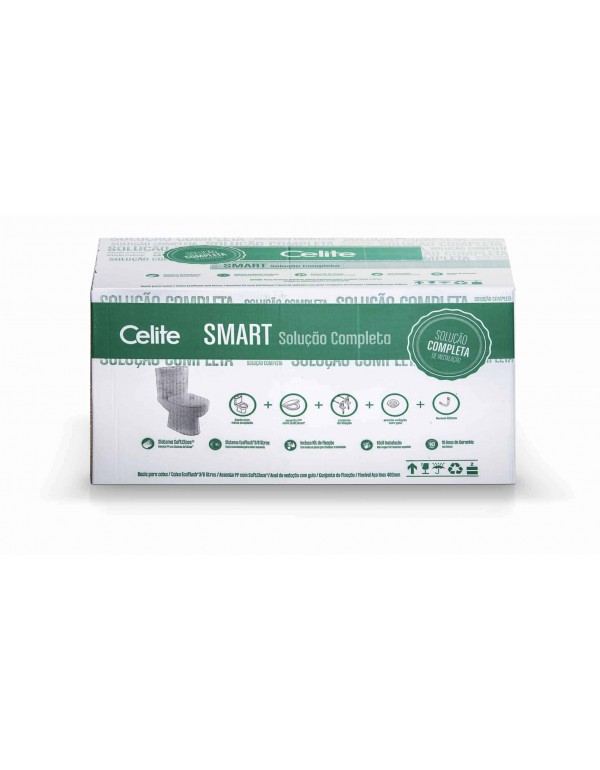Kit De Bacia Com Caixa Acoplada Com Assento Termofixo E Itens De Instalação Celite Smart Branco 1167230011300
