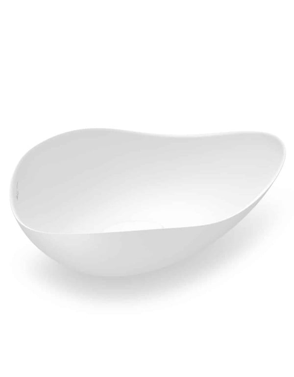 Mini Cuba de Apoio para Banheiro e Lavabo Formato Organico Oval em Louca Fineceramic com Bordas Finas Assinada por Ruy Ohtake Linha Roca Cor Branco Brilhante B217882001
