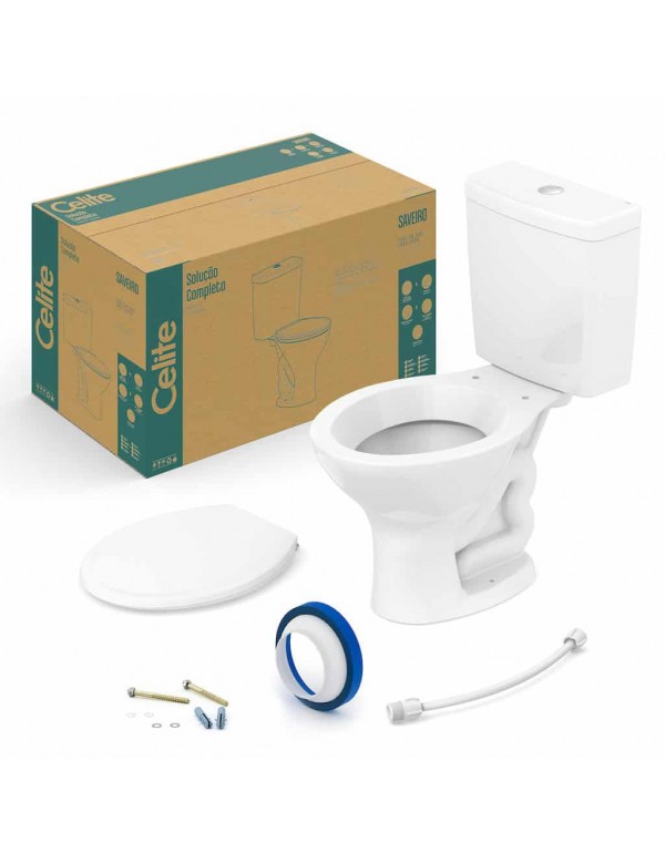 Kit De Bacia Com Caixa Acoplada 6L E Itens De Inst...