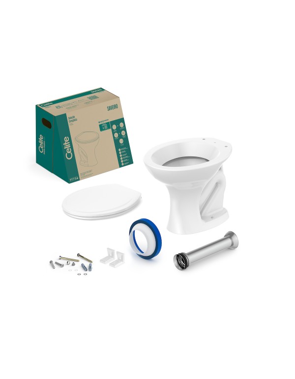Kit Bacia Convencional Assento PP e Itens De Insta...