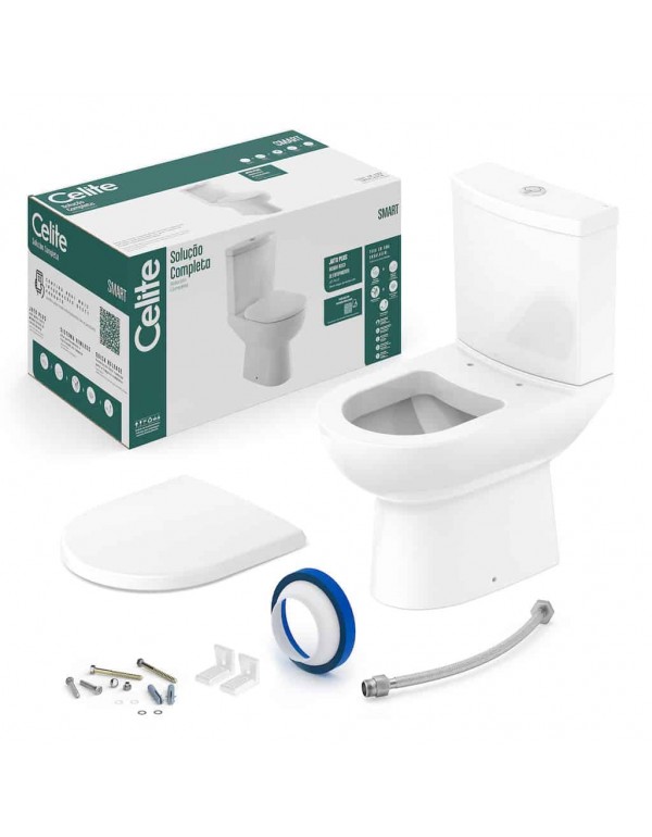 Kit Completo Bacia Com Caixa Acoplada Celite Smart...