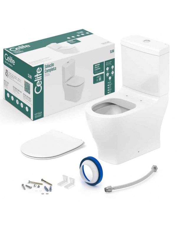 Kit De Bacia Com Caixa Acoplada E Itens De Instala...