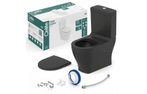 Kit De Bacia Com Caixa Acoplada E Itens De Instalação Celite Slim Matte Black 1327230080308