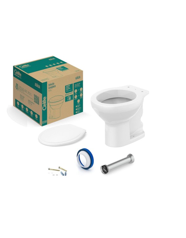 Kit De Bacia Convencional com Assento PP e Itens D...