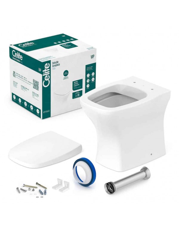 Kit De Bacia Convencional Rimless Com Assento Pp S...