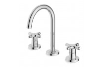 Misturador Para Lavatório De Mesa 3 Furos Bica Alta Com Válvula Celite Cross Cromado B5002F6CRB