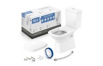 Kit De Bacia Com Caixa Acoplada Com Assento Termofixo E Itens De Instalação Roca Debba Classic Branco C329723000