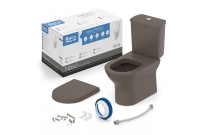 Kit De Bacia Com Caixa Acoplada Com Assento Termofixo E Itens De Instalação Roca Nexo Cafe C343723012