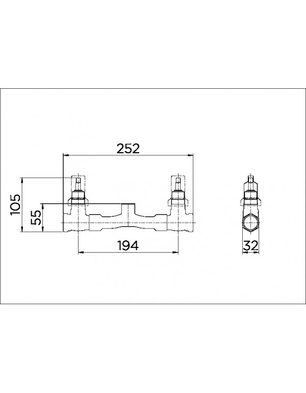 Base Misturador para banheira ou ducha higiênica de acionamento rotativo 3/4" DocolBase 00132300