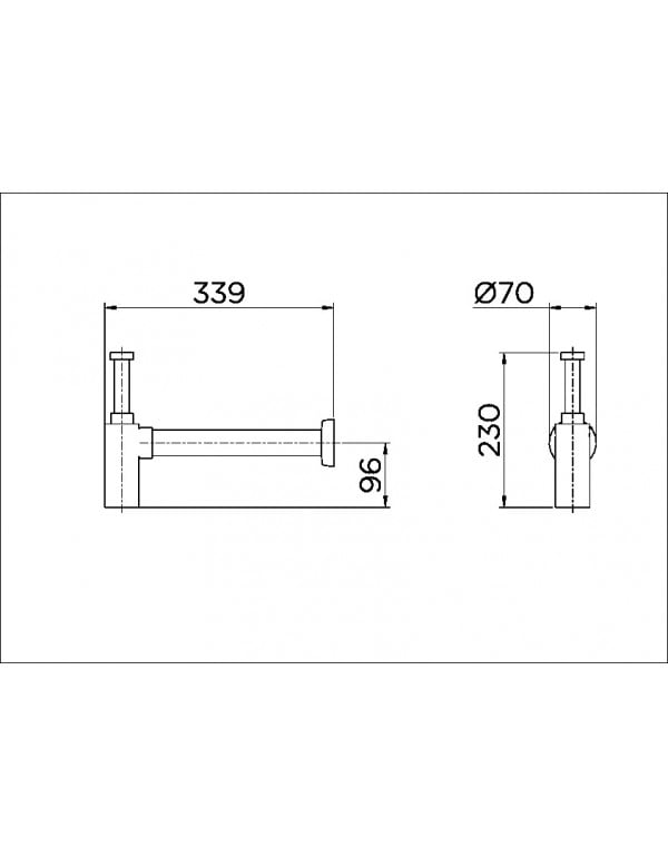 Sifão de parede para lavatório Docol Top cromado 00322606