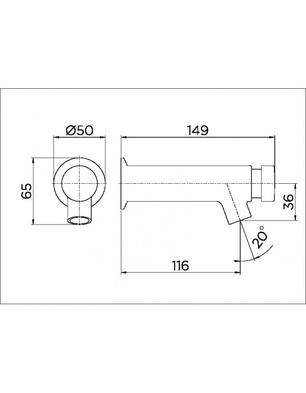 Torneira para Banheiro de Parede 120 com RRV Docol PressMatic Cromado 00491106