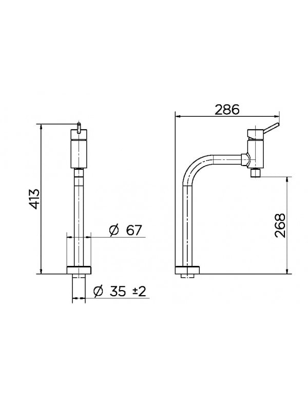 Monocomando Bica Alta de Mesa para Cozinha Docol Lóggica Cromado 00578106