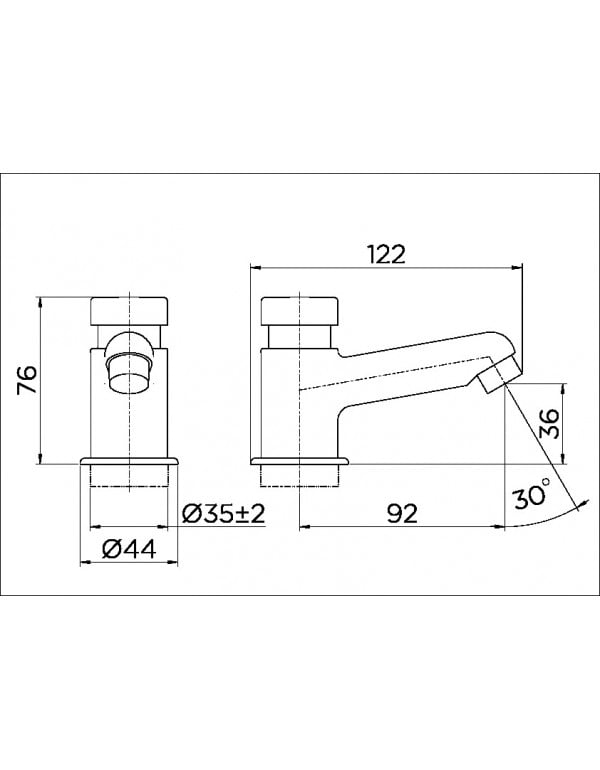 Torneira para banheiro Compact Ciclo Fixo Docol PressMatic Cromado 00632906