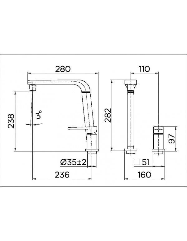 Monocomando para cozinha Docol Bistrô Tech Cromado 00699506