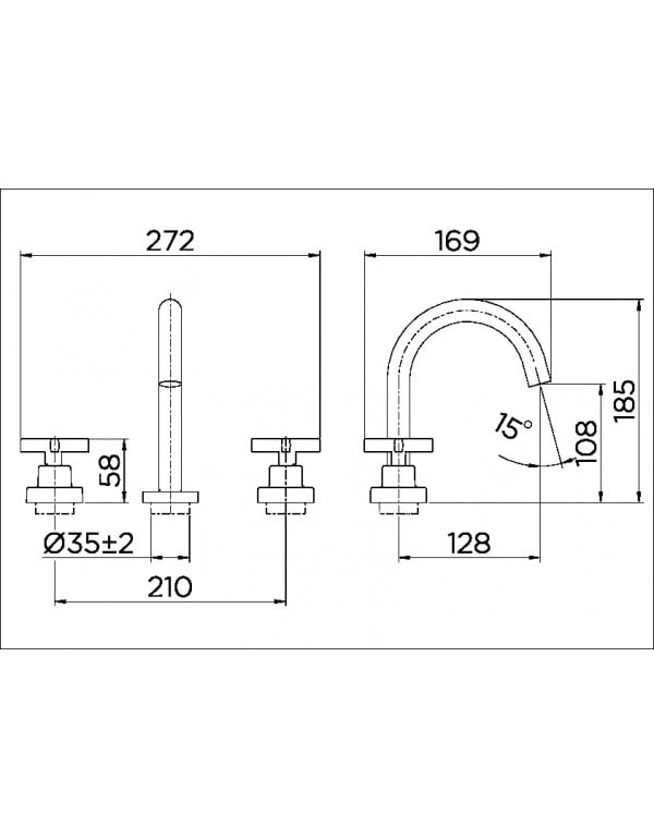 Misturador de mesa para lavatório Docol Invicta cromado 00722706