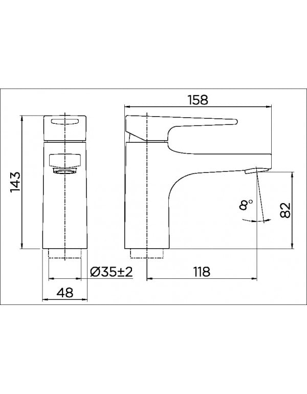 Monocomando Bica Baixa de Mesa para Lavatório ColdStart Docol Lift Cromado 00795906