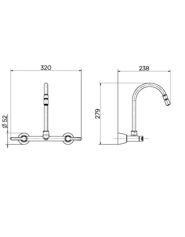 Misturador para cozinha de parede Docol Gali Cromado 00801206