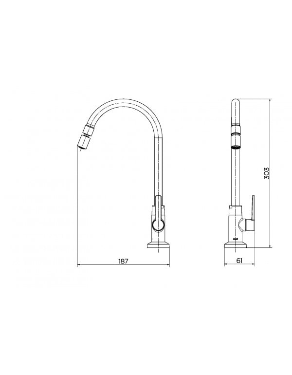 Torneira para cozinha mesa bica alta Docol Gali Cromado 00801306