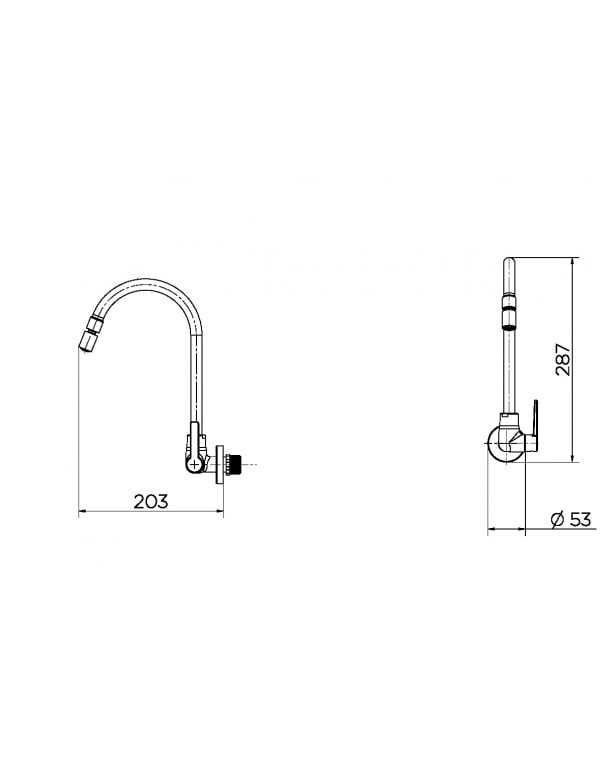 Torneira para cozinha de parede bica alta Docol Gali Cromado 00801406