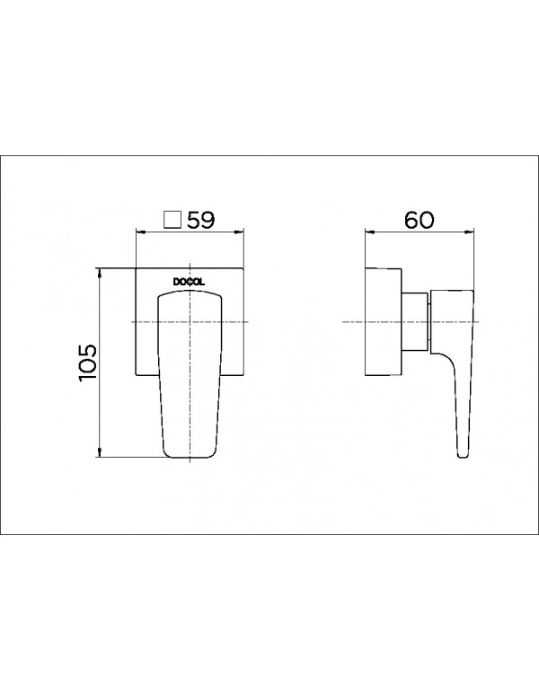 Acabamento para registro 3/4 de parede para lavatório DocolBase Lift Ônix 008047CE