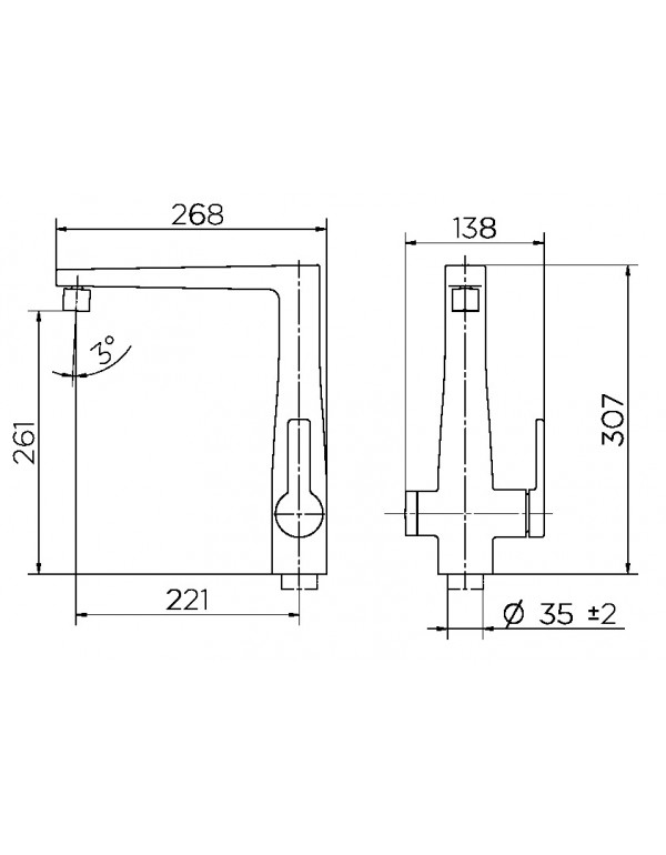 Monocomando de mesa para cozinha DocolOzônio cromado 00870906