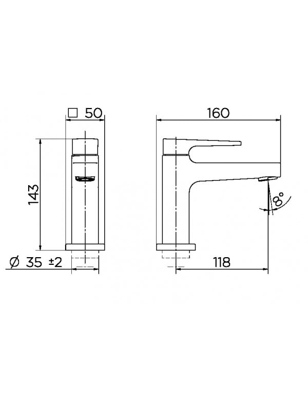 Torneira para banheiro docol Lift cromado 00871906