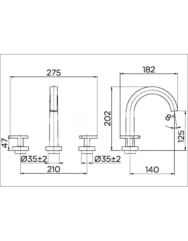 Misturador bica alta de mesa para lavatório DocolCity cromado 00878106