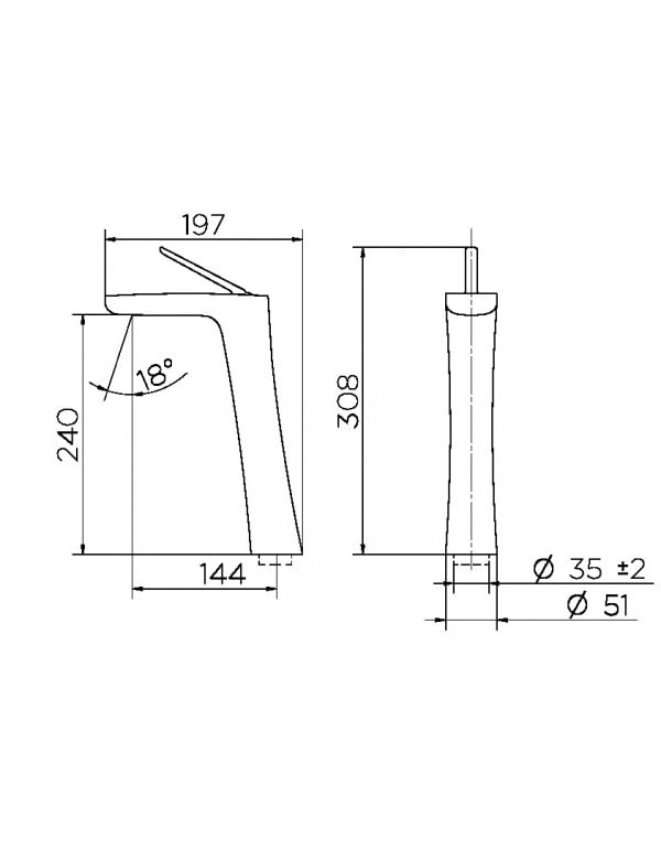 Monocomando Bica Alta de Mesa para Lavatório Docol Kaila Cromado 00885906