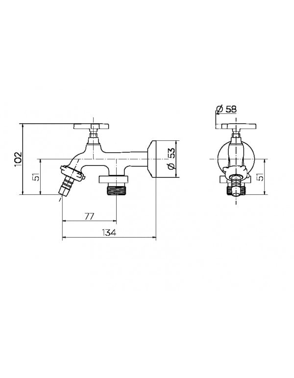 Torneira para tanque/máquina 1134 Docol Nova Pertutti 00904106