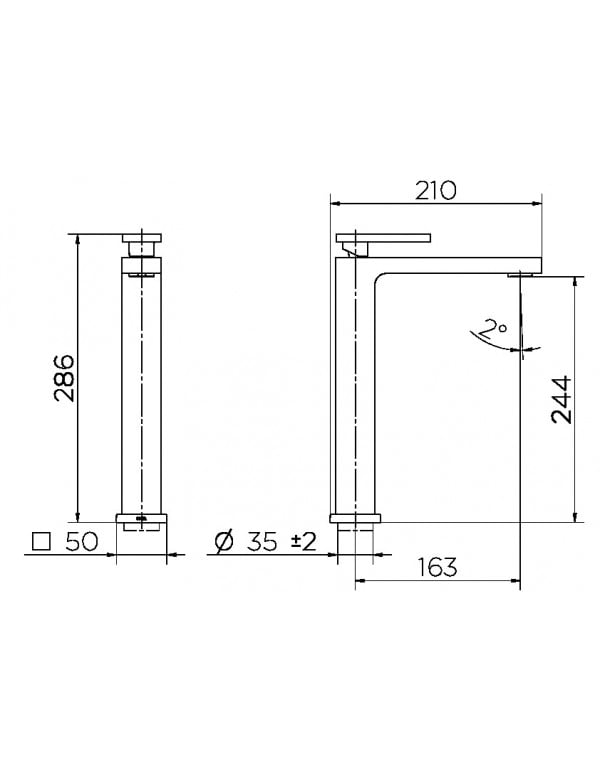 Monocomando para banheiro bica alta docol New Edge cobre escovado 00925469