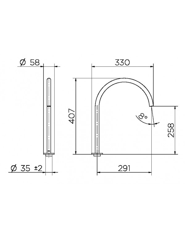 Bica 410 de mesa para lavatório Docol Mix&Match cromado 00926206