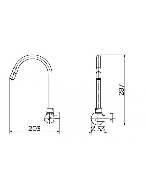 Torneira para Cozinha de Parede 1/2" e 3/4" Docol Nova Riva Cromado 00928006