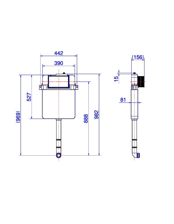 Caixa de descarga embutida g.3008 alvenaria e drywall para bacia convencional Docol 00949000