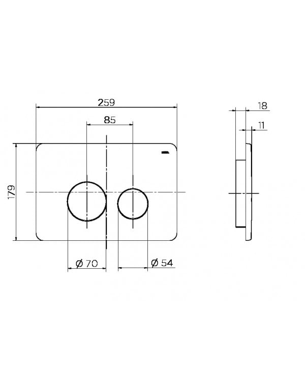 Acabamento para caixa de descarga embutida Docol Salvágua inox 00949416