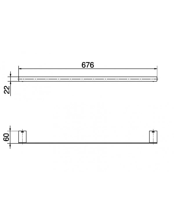 Porta-toalhas Bastão 676 mm Docol Flat Níquel Escovado 00961344