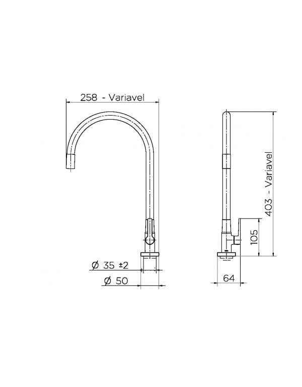 Torneira Bica Alta de Mesa Para Cozinha Docol Galiflex Cromado/Preta 00966957