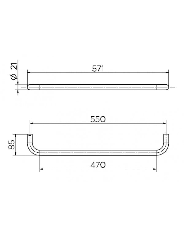 Porta-toalhas 500 mm Docol Mix&Match Cromado 00986106