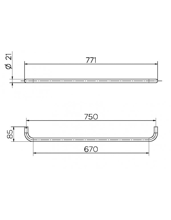 Porta-toalhas 700 mm Docol Mix&Match Cromado 00986206