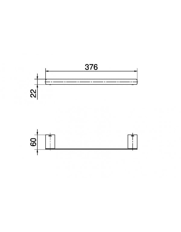 Porta-toalhas de Rosto 376 mm Docol Flat Níquel Escovado 01013644