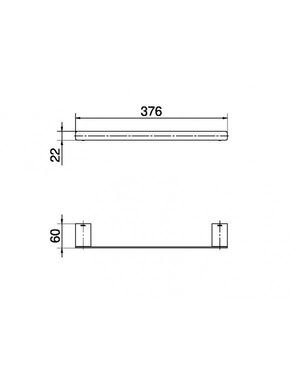 Porta-toalhas de Rosto 376 mm Docol Flat Cobre Escovado 01013669