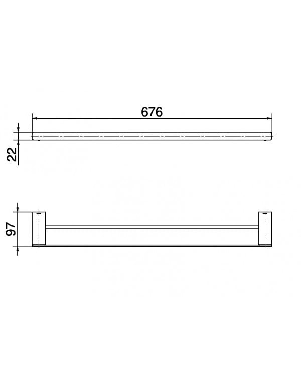 Porta-toalhas Duplo 676 mm Docol Flat Cromado 01013706