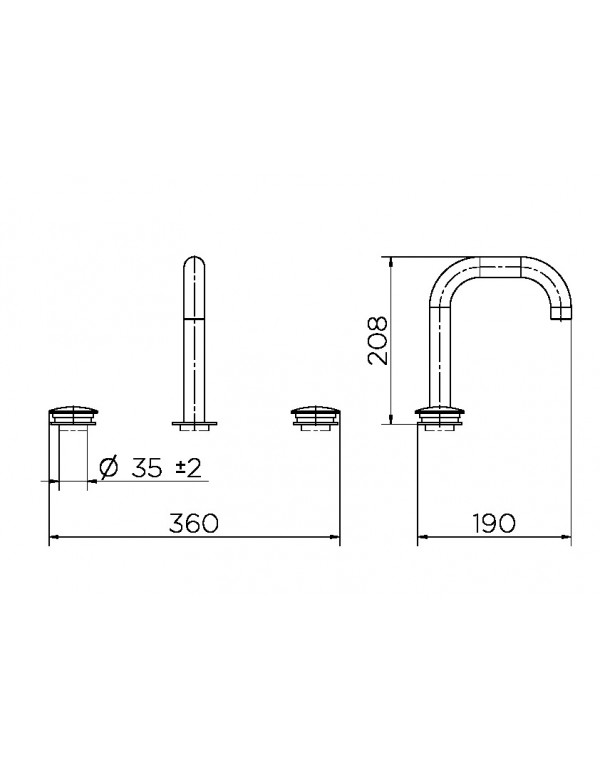 Misturador de mesa para lavatório DocolPlay cobre escovado 01014669