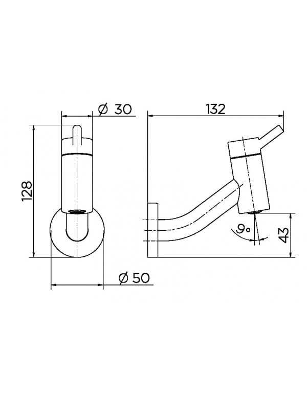 Torneira para banheiro de parede Bica Curta Docol Nova Lóggica Cromado 01136906